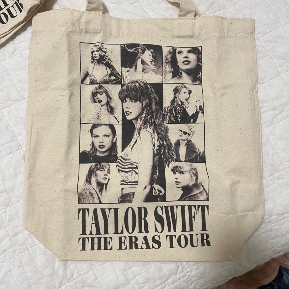 Taylor Swift The Eras Tour Canvas Tote VIP Bag - Cream